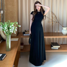 画像をギャラリービューアに読み込む, バックレースアップセットアップ ワンピース風トップス + ロングスカート 着痩せ カジュアル