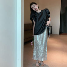 画像をギャラリービューアに読み込む, パフスリーブブラウストップス&スパンコールスカートセットアップ