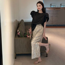 画像をギャラリービューアに読み込む, パフスリーブブラウストップス&スパンコールスカートセットアップ