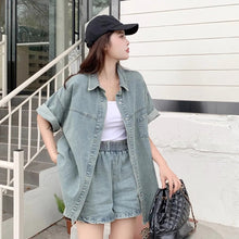 画像をギャラリービューアに読み込む, デニムコート&ショートパンツセットアップ