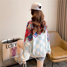 画像をギャラリービューアに読み込む, 花柄チェック柄スウェットトップス