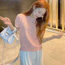 画像をギャラリービューアに読み込む, シンプルコーデニット半袖トップス3カラー選択