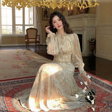 画像をギャラリービューアに読み込む, 花柄ウエストゴムデートワンピース