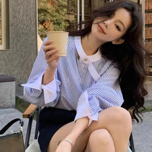 画像をギャラリービューアに読み込む, ストライプ柄配色切替シャツトップス