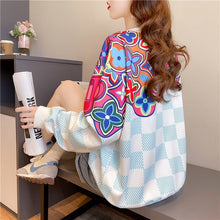 画像をギャラリービューアに読み込む, 花柄チェック柄スウェットトップス