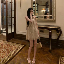 画像をギャラリービューアに読み込む, スパンコールノースリーブカジュアルワンピース