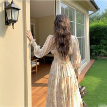 画像をギャラリービューアに読み込む, 花柄ウエストゴムデートワンピース