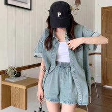 画像をギャラリービューアに読み込む, デニムコート&ショートパンツセットアップ