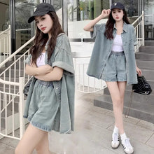 画像をギャラリービューアに読み込む, デニムコート&ショートパンツセットアップ