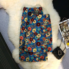 画像をギャラリービューアに読み込む, 刺繍花柄蝶プリントスリットスカートボトムス