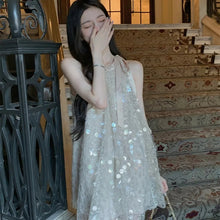 画像をギャラリービューアに読み込む, スパンコールノースリーブカジュアルワンピース