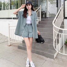 画像をギャラリービューアに読み込む, デニムコート&ショートパンツセットアップ