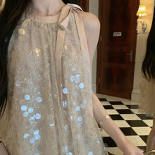 画像をギャラリービューアに読み込む, スパンコールノースリーブカジュアルワンピース