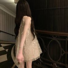 画像をギャラリービューアに読み込む, スパンコールノースリーブカジュアルワンピース