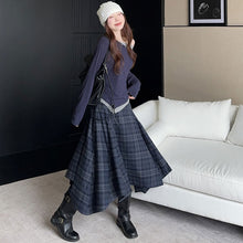 画像をギャラリービューアに読み込む, 重ね風長袖Tシャツ&チェック柄スカートセットアップ