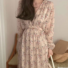 画像をギャラリービューアに読み込む, 3カラー選択花柄マキシワンピースデートワンピース