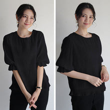 画像をギャラリービューアに読み込む, ドレープシフォン半袖ブラウストップス