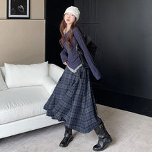 画像をギャラリービューアに読み込む, 重ね風長袖Tシャツ&チェック柄スカートセットアップ
