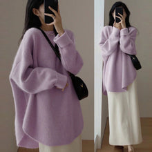 画像をギャラリービューアに読み込む, けだるい風スリットニットセーターリゾートコーデトップス