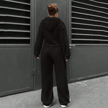 画像をギャラリービューアに読み込む, フード付きパーカー&カジュアルパンツセットアップ運動日常コーデ