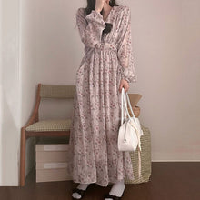 画像をギャラリービューアに読み込む, 3カラー選択花柄マキシワンピースデートワンピース