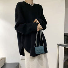 画像をギャラリービューアに読み込む, けだるい風スリットニットセーターリゾートコーデトップス