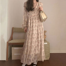 画像をギャラリービューアに読み込む, 3カラー選択花柄マキシワンピースデートワンピース