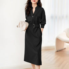 画像をギャラリービューアに読み込む, 無地フランススタイルワンピースフォーマルコーデデートワンピース