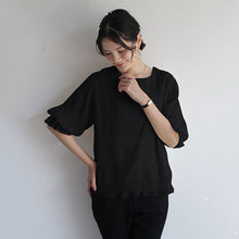 画像をギャラリービューアに読み込む, ドレープシフォン半袖ブラウストップス