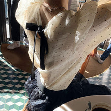 画像をギャラリービューアに読み込む, 2wayリボントッド柄ブラウスデートコーデトップス