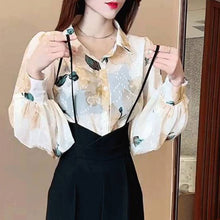 画像をギャラリービューアに読み込む, 花柄シャツブラウストップス&オーバーオールセットアップ着回しコーデ