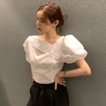 画像をギャラリービューアに読み込む, パフスリーブ半袖ブラウストップス