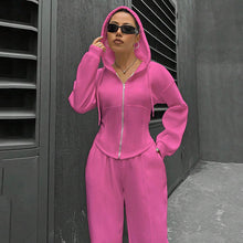 画像をギャラリービューアに読み込む, フード付きパーカー&カジュアルパンツセットアップ運動日常コーデ