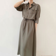 画像をギャラリービューアに読み込む, ウエスト絞り半袖デートワンピースフォーマルコーデ
