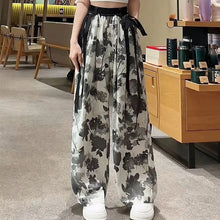 画像をギャラリービューアに読み込む, 水墨画スタイルハイウエストガウチョパンツボトムス