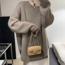 画像をギャラリービューアに読み込む, けだるい風スリットニットセーターリゾートコーデトップス