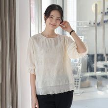 画像をギャラリービューアに読み込む, ドレープシフォン半袖ブラウストップス