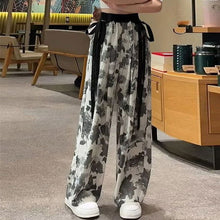 画像をギャラリービューアに読み込む, 水墨画スタイルハイウエストガウチョパンツボトムス