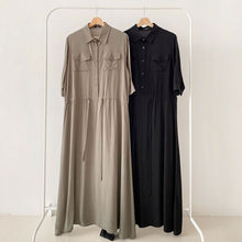 画像をギャラリービューアに読み込む, ウエスト絞り半袖デートワンピースフォーマルコーデ