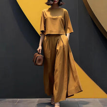 画像をギャラリービューアに読み込む, 無地シンプルコーデブラウス&カジュアルパンツセットアップ