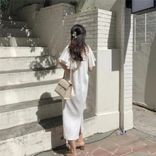 画像をギャラリービューアに読み込む, フレア裾ギャザーデザインストラップ無地デートワンピース