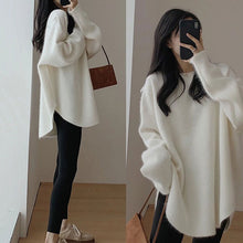 画像をギャラリービューアに読み込む, けだるい風スリットニットセーターリゾートコーデトップス