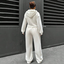 画像をギャラリービューアに読み込む, フード付きパーカー&カジュアルパンツセットアップ運動日常コーデ