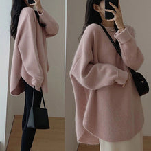 画像をギャラリービューアに読み込む, けだるい風スリットニットセーターリゾートコーデトップス