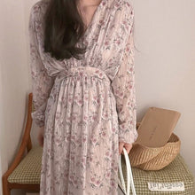 画像をギャラリービューアに読み込む, 3カラー選択花柄マキシワンピースデートワンピース