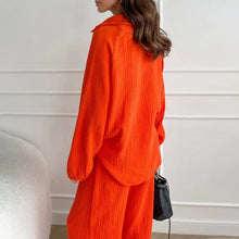 画像をギャラリービューアに読み込む, キーネックカジュアルトップス&カジュアルパンツセットアップ