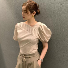 画像をギャラリービューアに読み込む, パフスリーブ半袖ブラウストップス