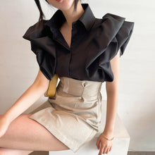 画像をギャラリービューアに読み込む, つぼみ袖シャツトップス韓国風ファッション