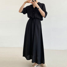 画像をギャラリービューアに読み込む, ウエスト絞り半袖デートワンピースフォーマルコーデ