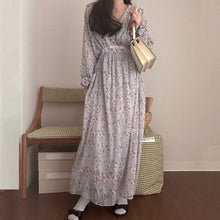 画像をギャラリービューアに読み込む, 3カラー選択花柄マキシワンピースデートワンピース